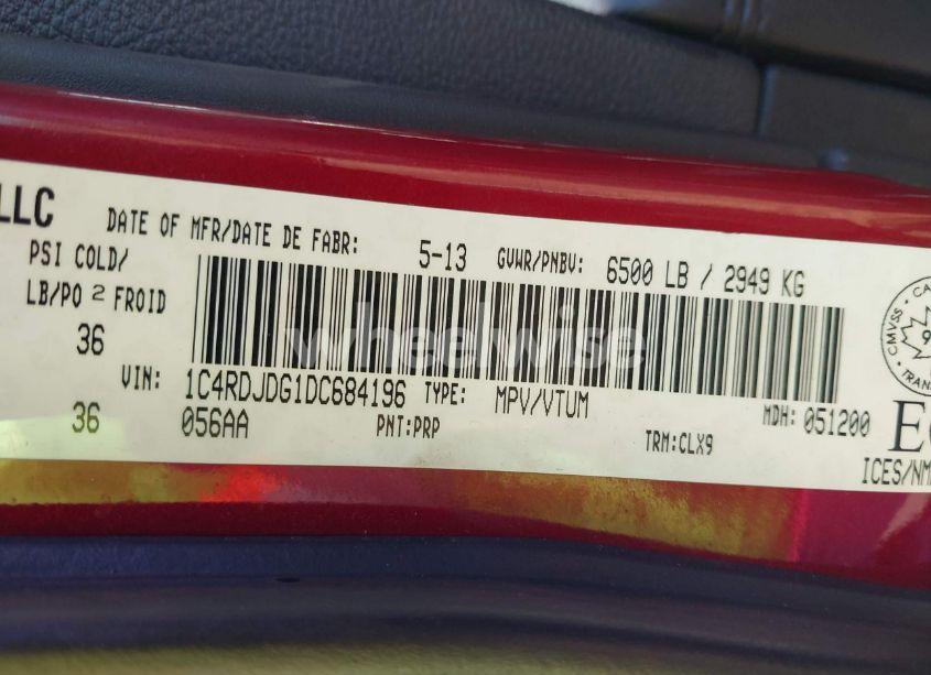 Photo 9 of 2013 Dodge Durango CREW PLUS (VIN 1C4RDJDG1DC684196)