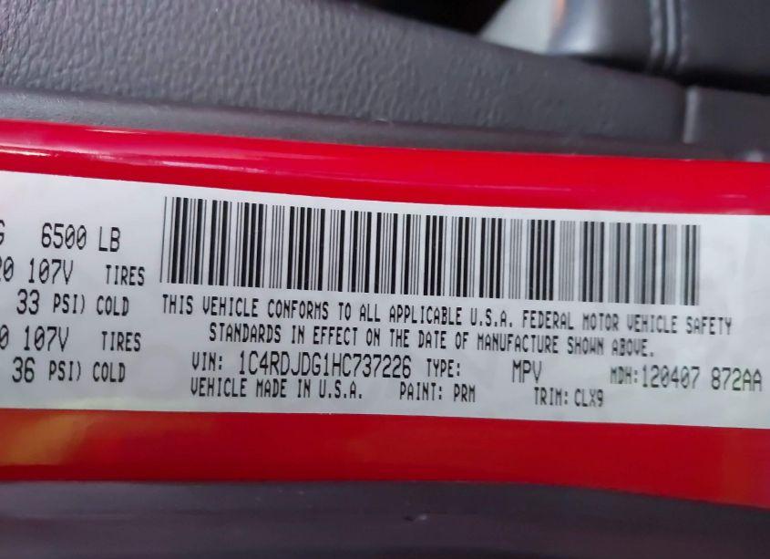 Photo 9 of 2017 Dodge Durango GT AWD (VIN 1C4RDJDG1HC737226)