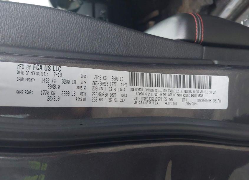 Photo 9 of 2018 Dodge Durango GT AWD (VIN 1C4RDJDG1JC370155)