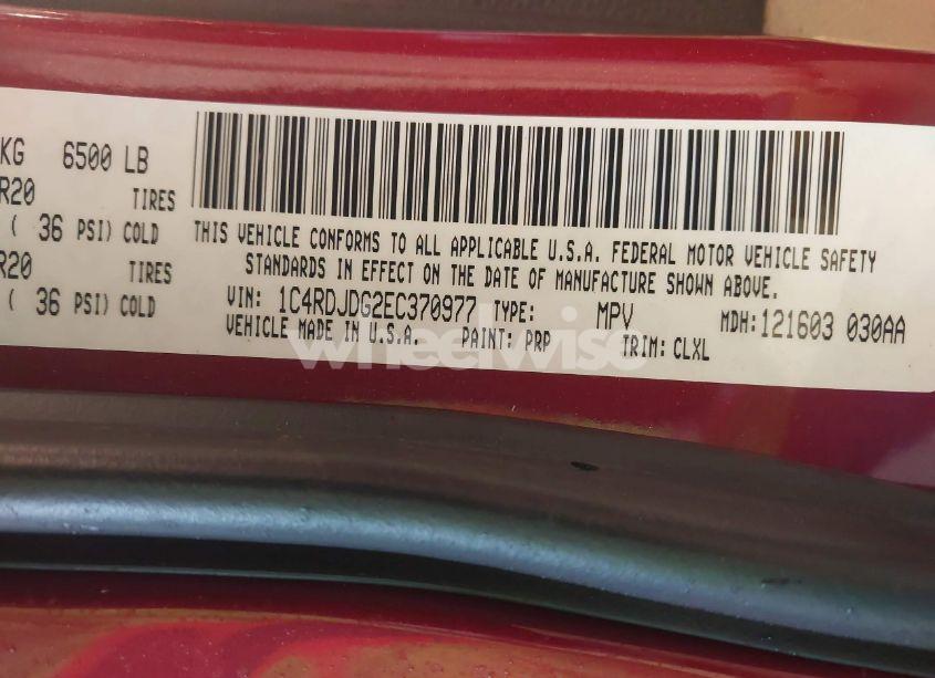Photo 9 of 2014 Dodge Durango LIMITED (VIN 1C4RDJDG2EC370977)