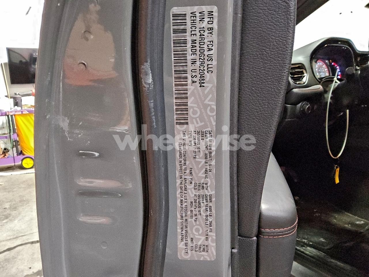 Photo 13 of 2024 DODGE DURANGO GT (VIN 1C4RDJDG2RC204884)