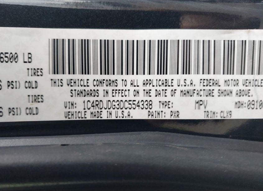 Photo 9 of 2013 Dodge Durango CREW (VIN 1C4RDJDG3DC554338)