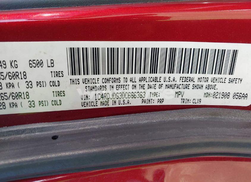 Photo 9 of 2013 Dodge Durango CREW (VIN 1C4RDJDG3DC666363)