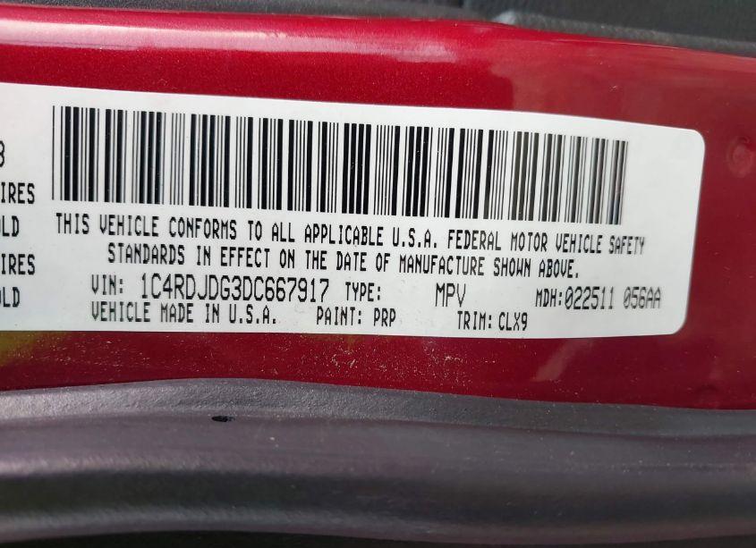 Photo 9 of 2013 Dodge Durango CREW (VIN 1C4RDJDG3DC667917)