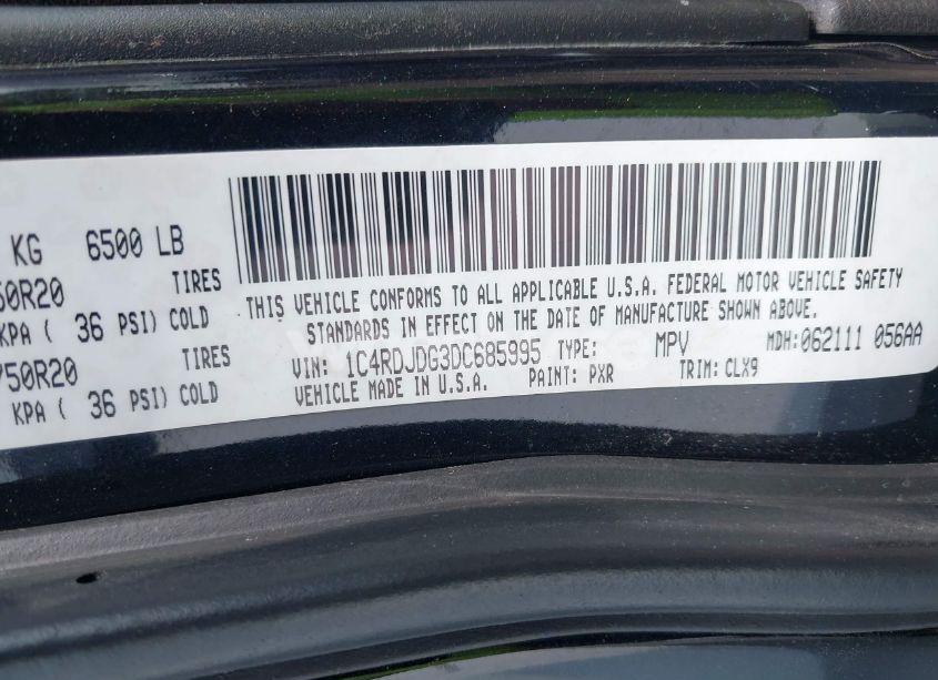 Photo 9 of 2013 Dodge Durango CREW (VIN 1C4RDJDG3DC685995)