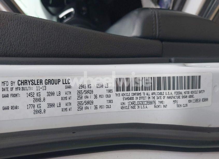 Photo 9 of 2014 Dodge Durango LIMITED (VIN 1C4RDJDG3EC358076)