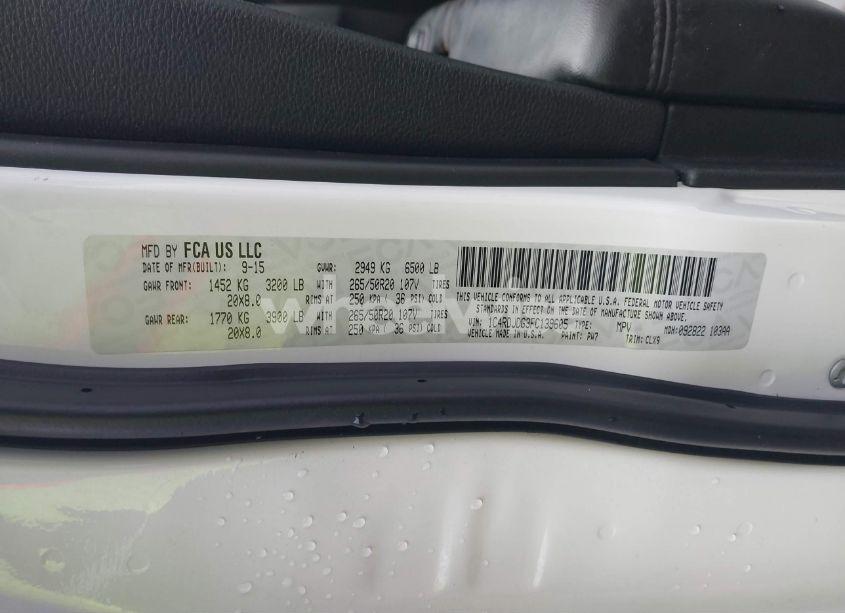 Photo 9 of 2015 Dodge Durango LIMITED (VIN 1C4RDJDG3FC139605)