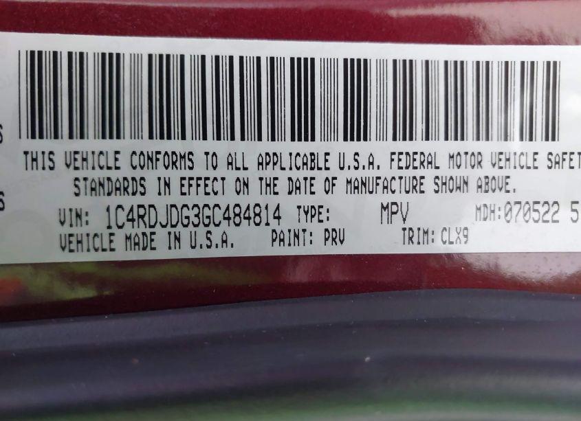 Photo 9 of 2016 Dodge Durango LIMITED (VIN 1C4RDJDG3GC484814)