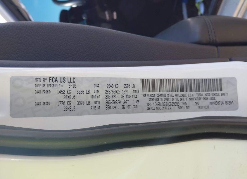 Photo 9 of 2017 Dodge Durango GT AWD (VIN 1C4RDJDG3HC639699)