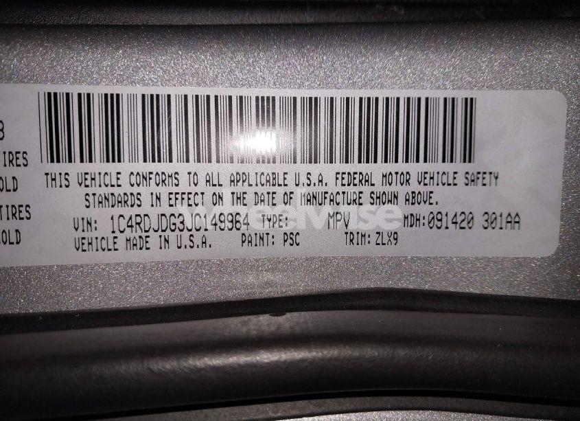 Photo 9 of 2018 Dodge Durango GT AWD (VIN 1C4RDJDG3JC149964)