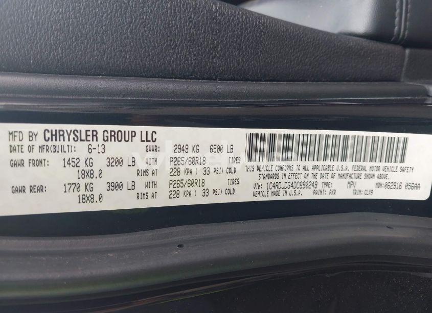 Photo 9 of 2013 Dodge Durango CREW (VIN 1C4RDJDG4DC690249)