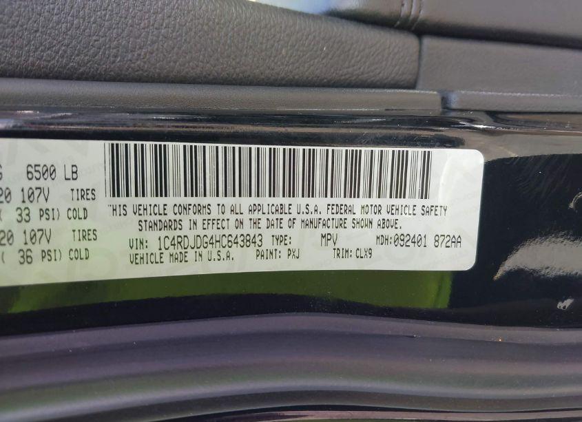 Photo 9 of 2017 Dodge Durango GT AWD (VIN 1C4RDJDG4HC643843)