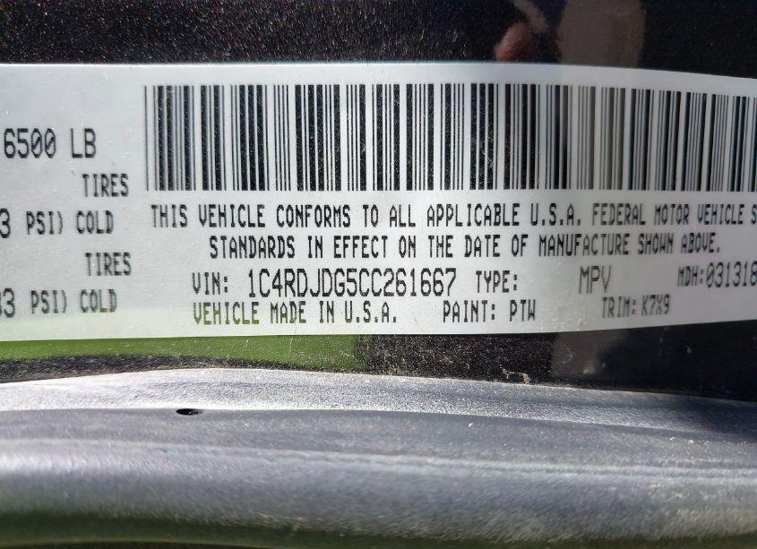 Photo 9 of 2012 Dodge Durango CREW (VIN 1C4RDJDG5CC261667)