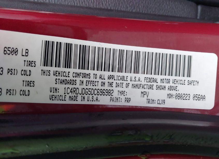 Photo 9 of 2013 Dodge Durango CREW (VIN 1C4RDJDG5DC696982)