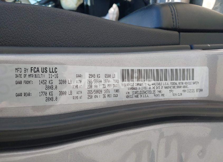 Photo 9 of 2017 Dodge Durango GT AWD (VIN 1C4RDJDG5HC723135)