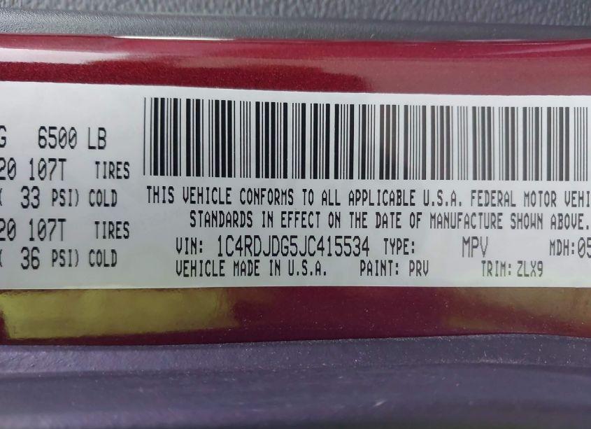 Photo 9 of 2018 Dodge Durango GT AWD (VIN 1C4RDJDG5JC415534)