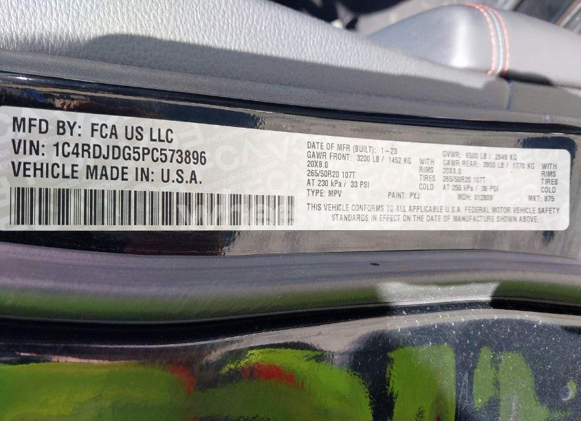 Photo 9 of 2023 Dodge Durango GT AWD/GT LAUNCH EDITION AWD/GT PLUS AWD/GT PREMIUM AWD (VIN 1C4RDJDG5PC573896)