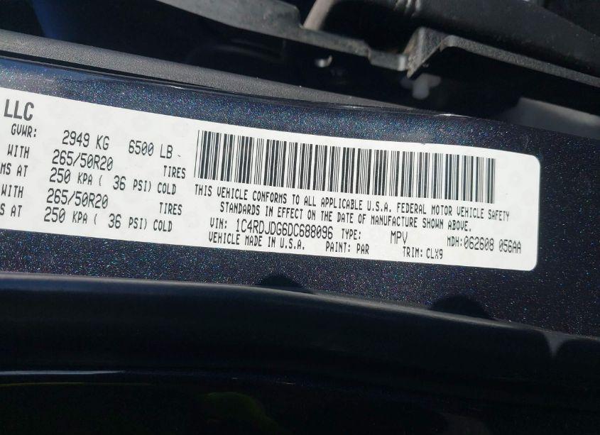 Photo 9 of 2013 Dodge Durango CREW (VIN 1C4RDJDG6DC688096)