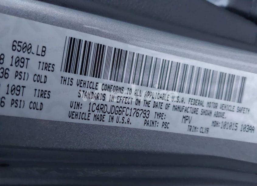 Photo 9 of 2015 Dodge Durango LIMITED (VIN 1C4RDJDG6FC176793)