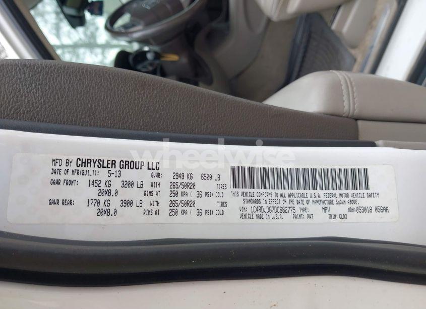 Photo 9 of 2013 Dodge Durango CREW (VIN 1C4RDJDG7DC682775)