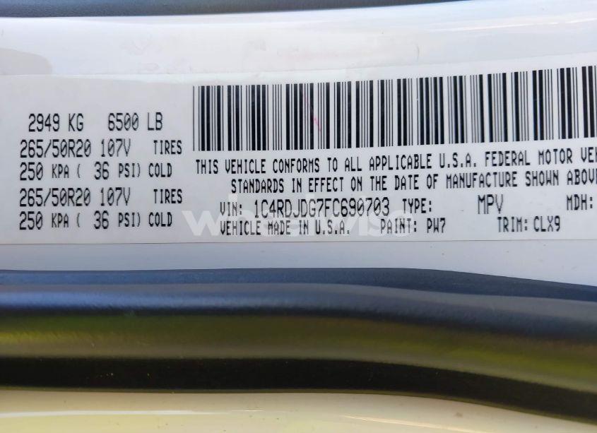 Photo 9 of 2015 Dodge Durango LIMITED (VIN 1C4RDJDG7FC690703)