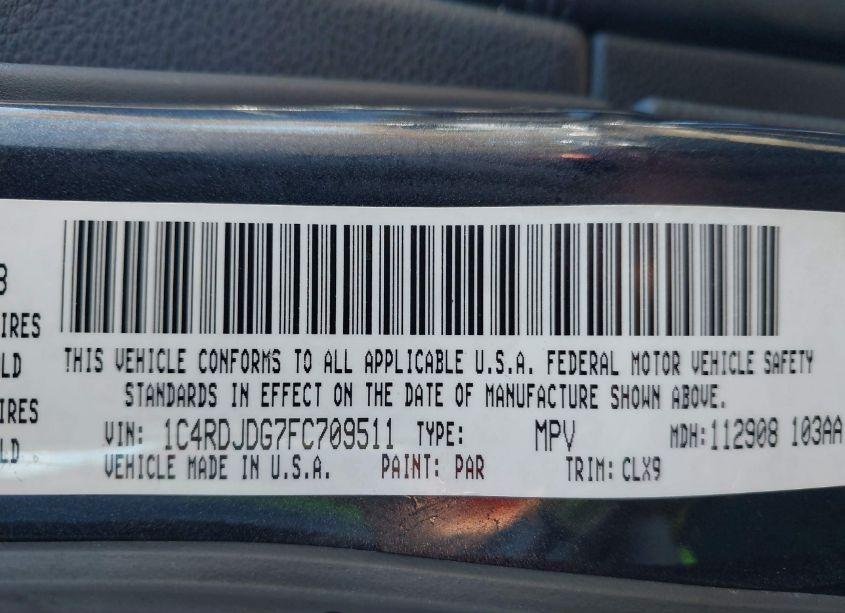 Photo 9 of 2015 Dodge Durango LIMITED (VIN 1C4RDJDG7FC709511)