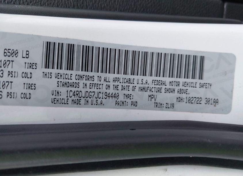 Photo 9 of 2018 Dodge Durango GT AWD (VIN 1C4RDJDG7JC194440)