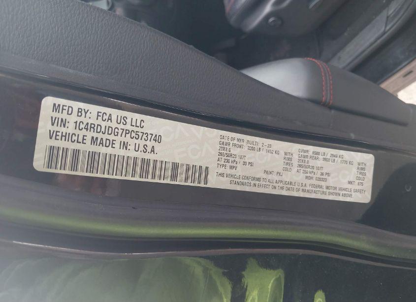 Photo 9 of 2023 Dodge Durango GT PLUS AWD (VIN 1C4RDJDG7PC573740)