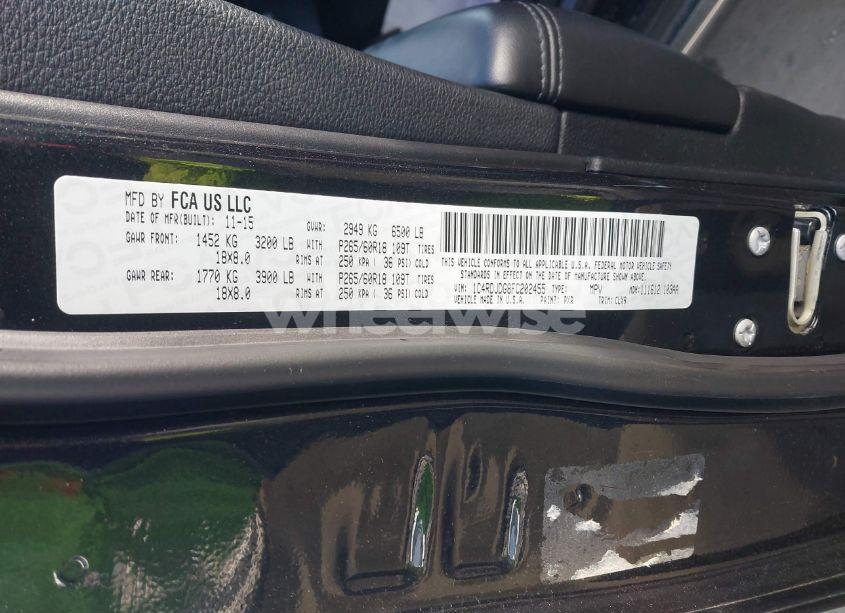 Photo 9 of 2015 Dodge Durango LIMITED (VIN 1C4RDJDG8FC202455)