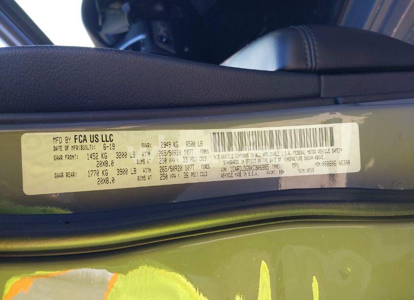 Photo 9 of 2019 Dodge Durango GT AWD (VIN 1C4RDJDG8KC806985)