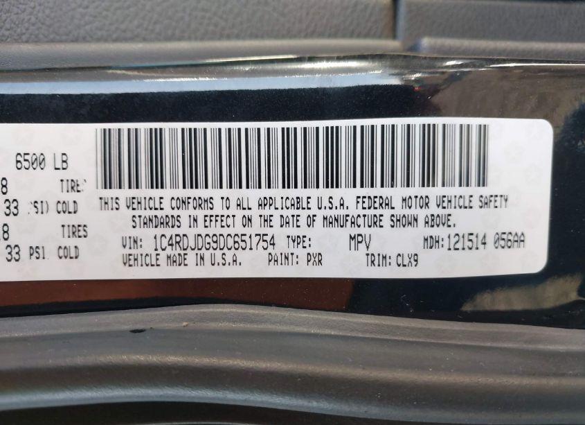 Photo 9 of 2013 Dodge Durango CREW (VIN 1C4RDJDG9DC651754)