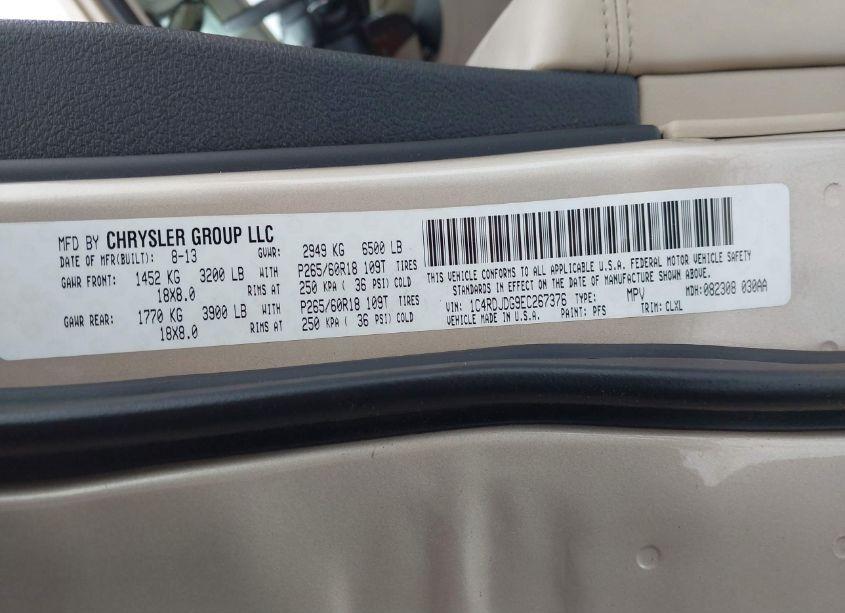 Photo 9 of 2014 Dodge Durango LIMITED (VIN 1C4RDJDG9EC267376)