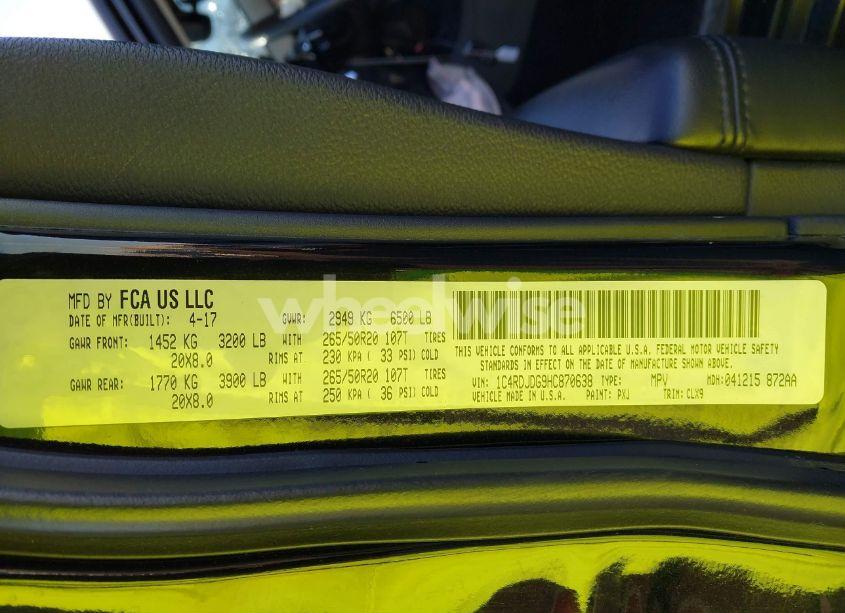 Photo 9 of 2017 Dodge Durango GT AWD (VIN 1C4RDJDG9HC870638)