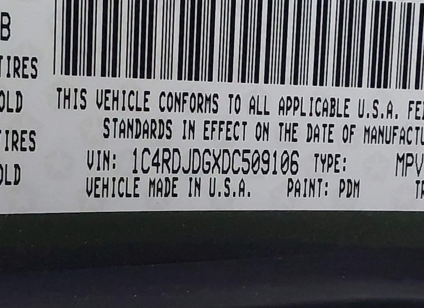Photo 9 of 2013 Dodge Durango CREW (VIN 1C4RDJDGXDC509106)