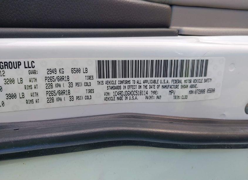 Photo 9 of 2013 Dodge Durango CREW (VIN 1C4RDJDGXDC518114)