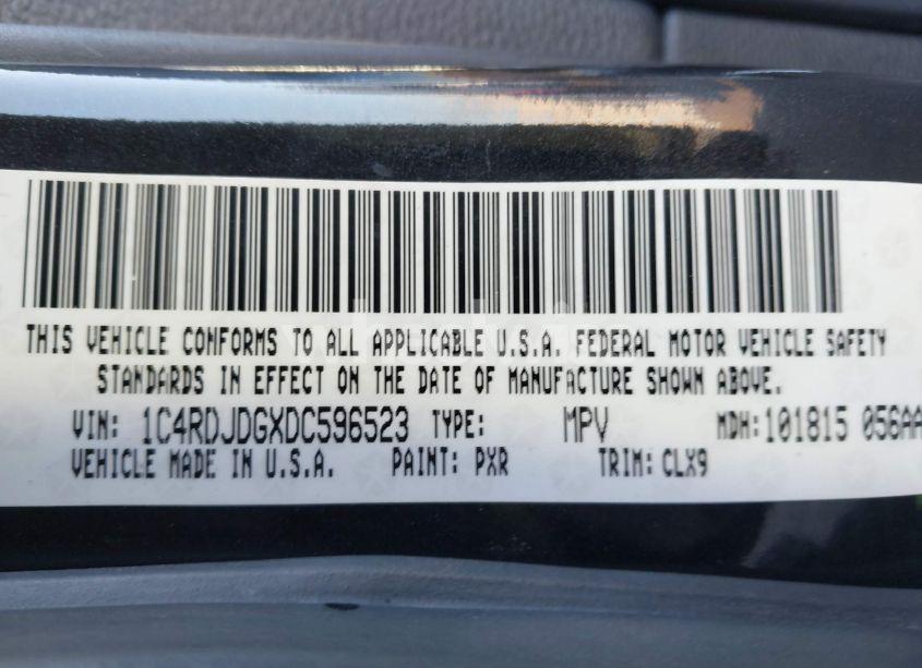 Photo 9 of 2013 Dodge Durango CREW (VIN 1C4RDJDGXDC596523)