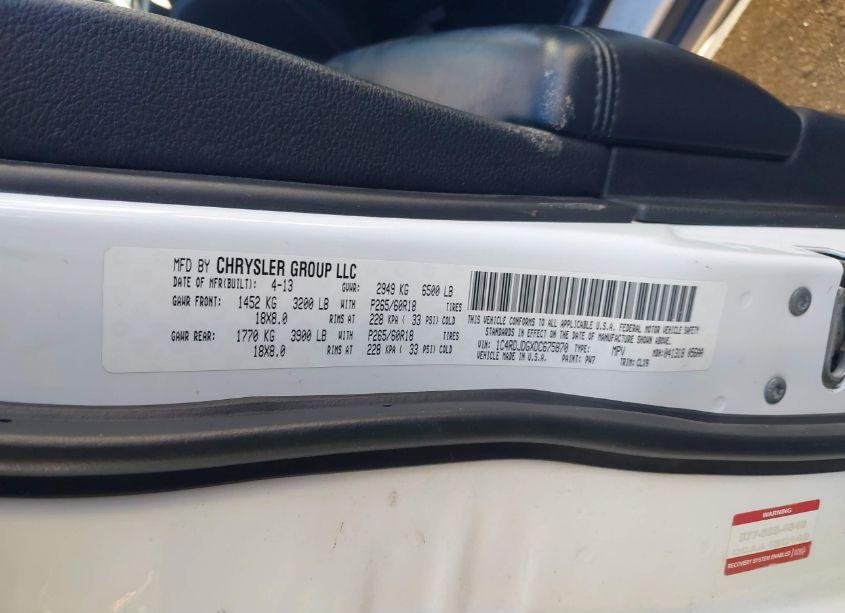 Photo 9 of 2013 Dodge Durango CREW (VIN 1C4RDJDGXDC675870)