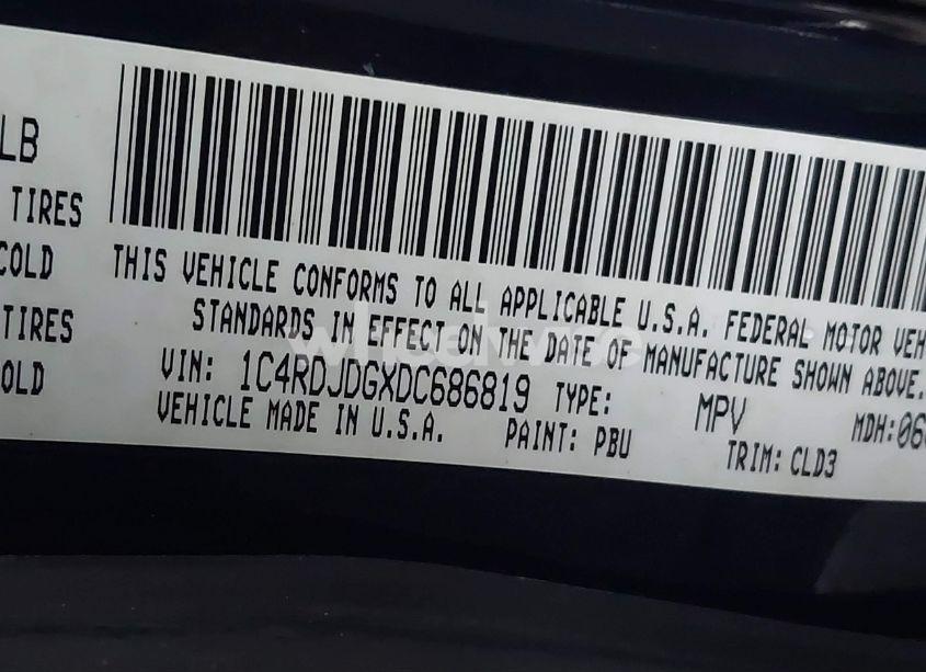 Photo 9 of 2013 Dodge Durango CREW (VIN 1C4RDJDGXDC686819)