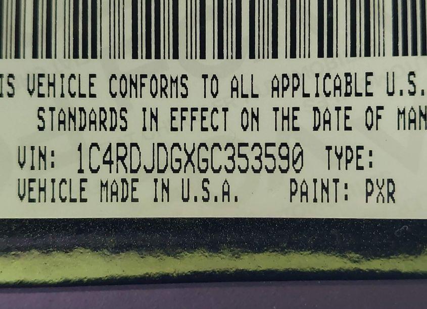 Photo 9 of 2016 Dodge Durango LIMITED (VIN 1C4RDJDGXGC353590)