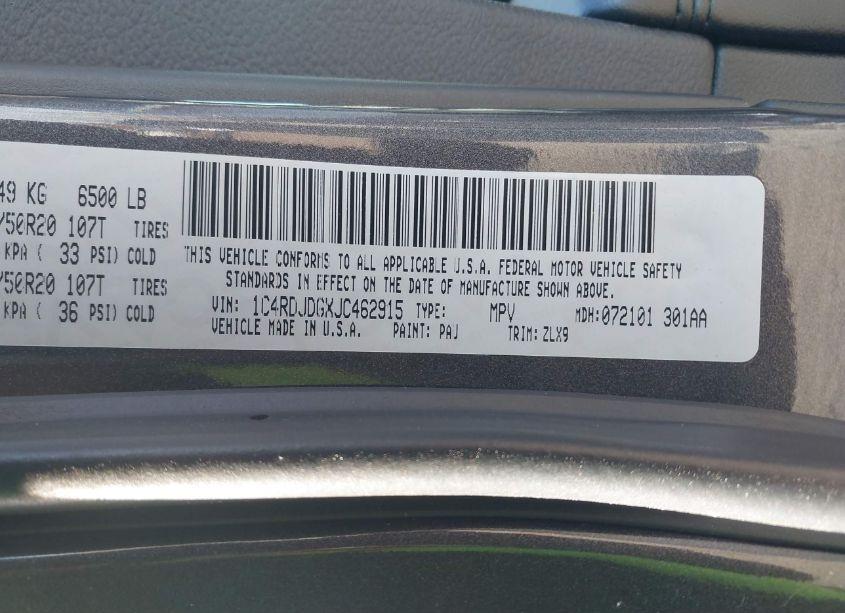 Photo 9 of 2018 Dodge Durango GT AWD (VIN 1C4RDJDGXJC462915)