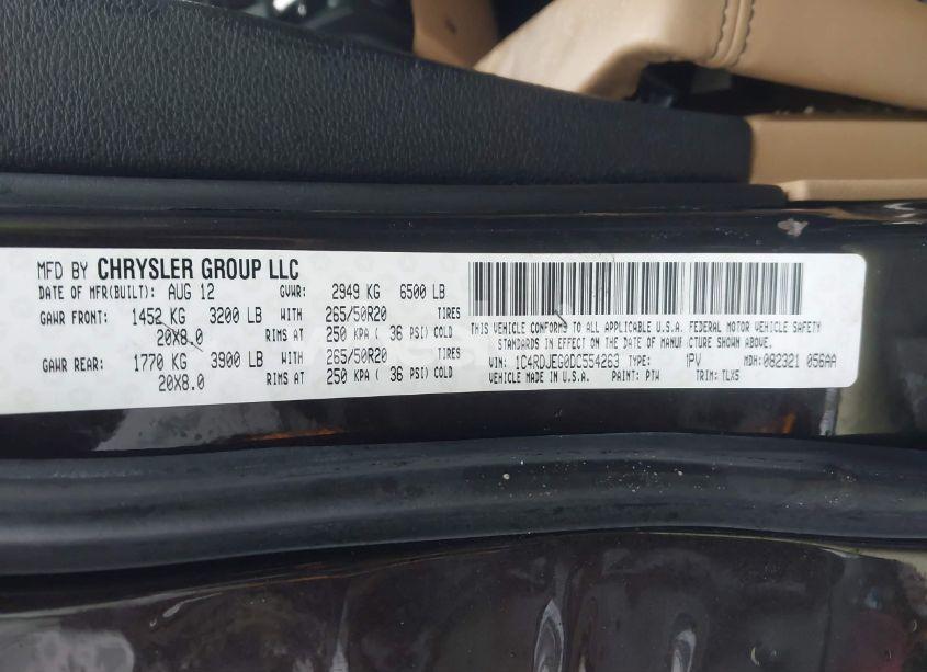 Photo 9 of 2013 Dodge Durango CITADEL (VIN 1C4RDJEG0DC554263)