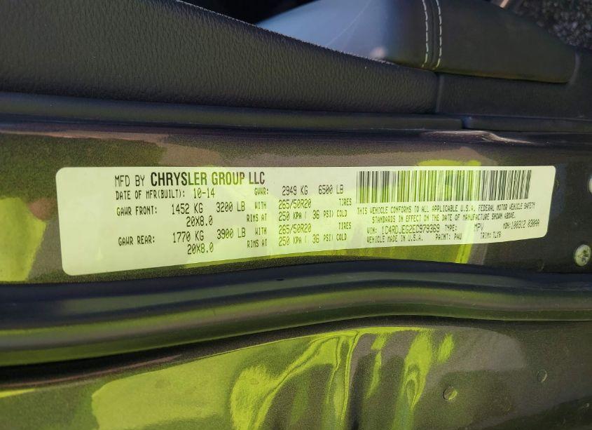 Photo 9 of 2014 Dodge Durango CITADEL (VIN 1C4RDJEG2EC979369)