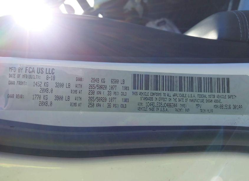 Photo 9 of 2018 Dodge Durango CITADEL ANODIZED PLATINUM AWD (VIN 1C4RDJEG5JC486344)