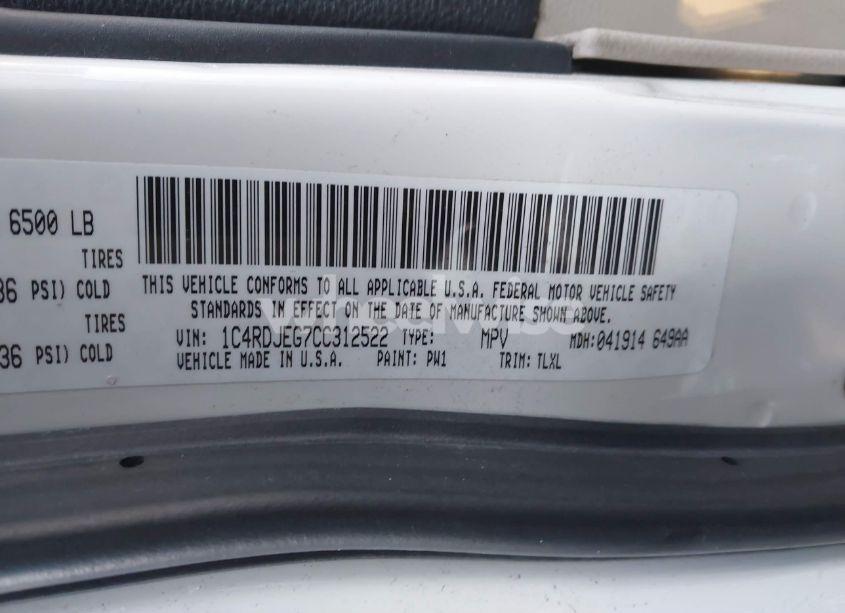 Photo 9 of 2012 Dodge Durango CITADEL (VIN 1C4RDJEG7CC312522)