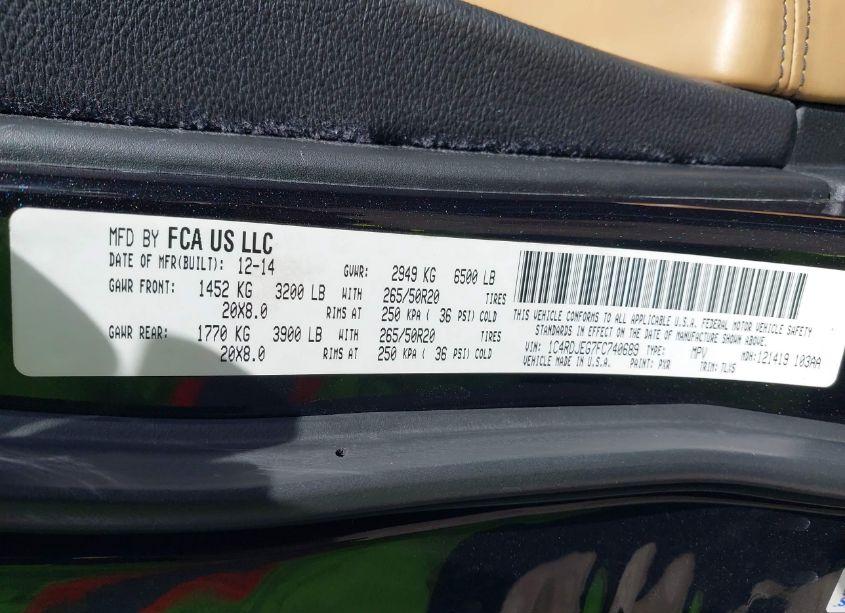 Photo 8 of 2015 Dodge Durango CITADEL (VIN 1C4RDJEG7FC740689)