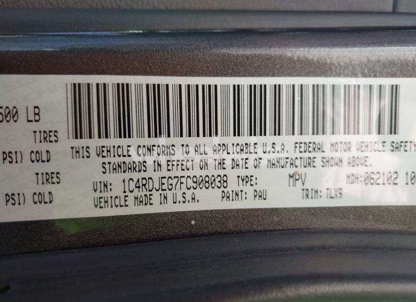 Photo 9 of 2015 Dodge Durango CITADEL (VIN 1C4RDJEG7FC908038)