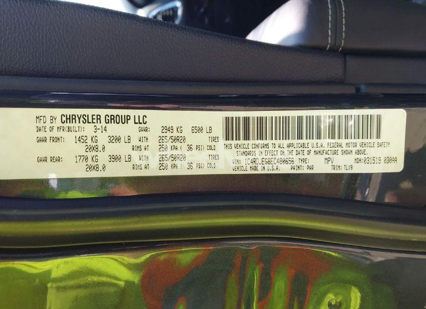 Photo 9 of 2014 Dodge Durango CITADEL (VIN 1C4RDJEG8EC480656)