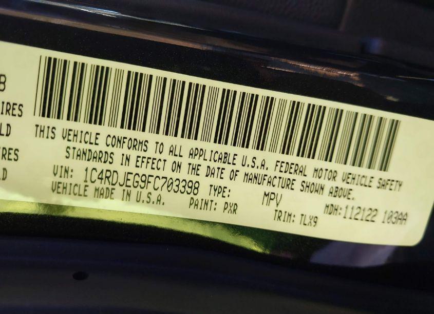 Photo 9 of 2015 Dodge Durango CITADEL (VIN 1C4RDJEG9FC703398)