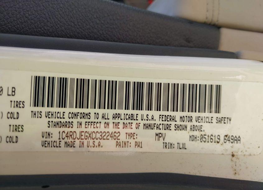Photo 9 of 2012 Dodge Durango CITADEL (VIN 1C4RDJEGXCC322462)