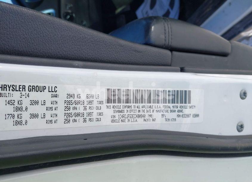 Photo 9 of 2014 Dodge Durango SPECIAL SERVICE (VIN 1C4RDJFG3EC480840)